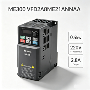 Variador de Frecuencia Original Serie ME300, Inversor de Motor VFD2A8ME21ANNAA, Automatización Industrial, 0.4KW, 230V, 1 Fase, para Bomba - Product Image 1