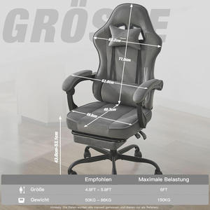 Silla Gamer Ergonómica de Tela Negra con Respaldo Alto, para Computadora, Videojuegos, Carreras, con Reposapiés, Directo de Fábrica, Económica - Product Image 5
