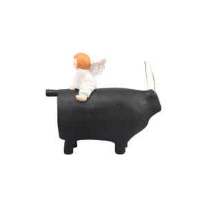 Figurine d'art créative nordique en résine, garçon <span class=keywords><strong>berger</strong></span> montant une vache, pour décoration de salon, chambre à coucher, chambre d'enfant, décoration intérieure - Product Image 1