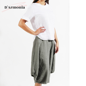 Camisa de Lino 100% Tejido, Tinte Sólido, Estilo Casual Holgado, Media Manga, Transpirable, para Verano, Temporada de Verano, Estilo Prairie, Nueva Moda Otoño 2024 - Product Image 6