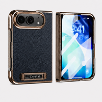 Étui de téléphone portable pliable de luxe haut de gamme, résistant aux chocs, avec placage électrolytique