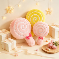 Coussin en peluche personnalisé Kawaii en forme de sucette, doux et moelleux, avec nœud décoratif pour canapé et chambre à coucher