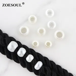 Thời Trang Mới 6Mm Lỗ Lớn Ngọc Trai Cổ Dreadlock Hạt Cho Người Mỹ Gốc Phi Phụ Nữ Tóc Trang Trí