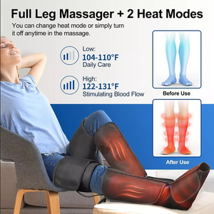 Diseño gratuito 2025 nuevo masajeador de piernas de pantorrilla de pie de compresión de aire calentado de 510k con Control de sincronización Logotipo de Color personalizable alivio del dolor - Product Image 4
