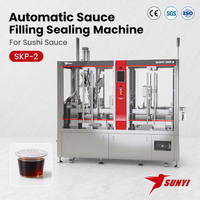 Machine de remplissage et de scellage de coupelles de sauce pour sushis, 2 voies SKP-2, alimentation automatique des coupelles, CE/SGS/ISO 9001, Fabricant