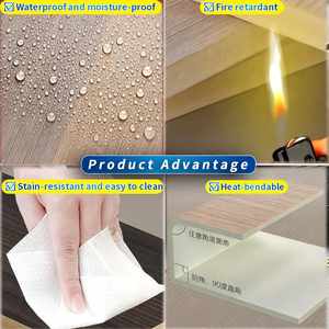 Painel de Parede Decorativo de PVC à Prova d'Água com Acabamento em Madeira e Metal, Painel de Parede Sem Costura para Hotéis - Product Image 6