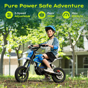 Moto électrique tout-terrain pour enfants bleue, mini moto de cross 250W 36V 5.2Ah 25km/h, pneus de 12 pouces, stock UE et Royaume-Uni, certifiée CE - Product Image 2