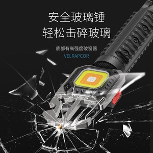 Mini lampe de travail COB rechargeable Smiling Shark, support trépied flexible détachable, mousqueton, outil multifonction - Product Image 2