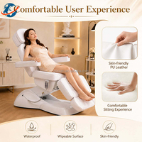 Fauteuil de Traitement Esthétique Électrique Moderne de Luxe, Design à Jambes Dédoublées, Réglable en Hauteur, en Cuir PU, Pliable, pour Salon de Coiffure et Tatouage