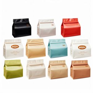 Sachet de café à huit soudures latérales, gamme 125g-1kg, fond plat carré horizontal, en PE, anti-humidité, avec valve unidirectionnelle et fermeture éclair, imprimé en héliogravure - Product Image 4