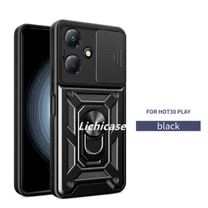 Lichicase Shockproof Magnetic Back Cover For Infinix 0 30 Hot 30 Play Hot 30i 40i Armor Case With Ring Holder