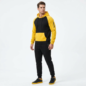 Survêtement à capuche imprimé pour homme, color-block, manches longues, respirant, léger, écologique, décontracté, avec poches latérales - Product Image 1