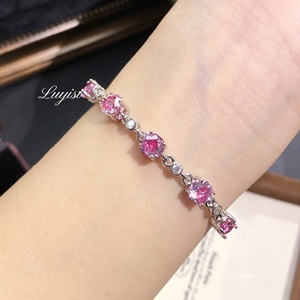 Nuovo Bracciale da Donna con Rubino Taglio Rosa Milenario e Motivo Floreale Ottagonale, Moda Lusso Leggero con Incastonature in Ferro, Anniversario - Product Image 3