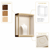 Présentoir à bijoux rétro français en bois rose, ensemble de comptoir de réception avec LED, design personnalisé haut de gamme, durable, de haute qualité, de luxe
