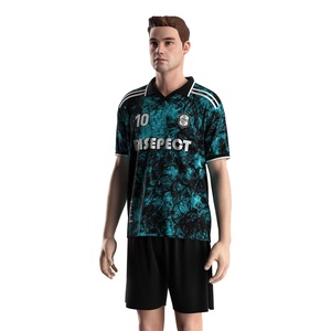 Camiseta de Fútbol con Cuello Polo de un Solo Botón, Paneles de Malla Transpirable y Logotipos Personalizados para Partidos de Liga - Product Image 2