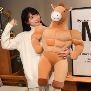 Nouveau cheval musclé adorable et amusant pour petit ami, cadeau créatif, ensemble de décoration de coussin, poupée câline, coussin décoratif avec coton PP - Product Image 5