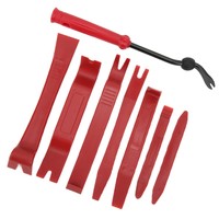 Juego de 8 Herramientas para Desmontar el Panel de Audio del Automóvil, Kit de Reparación y Mantenimiento para Remover la Decoración del Tablero, Rojo