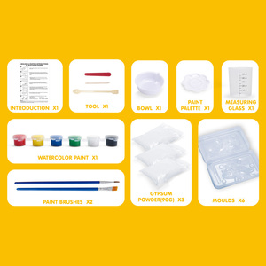 Safety Non-toxic Kids DIY <strong>Plaster</strong> Crafts Funny Fast Food Hamburg 3D <strong>Plaster</strong> Mold Color Painting <strong>Set</strong> - Product Image 5