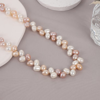 Perles de riz naturelles longues, perles d'eau douce, brin de perles en vrac 7-8 mm pour bracelet fait main, collier, création de bijoux DIY