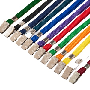 Bestom Factory Price Budget-Friendly3/8" (10mm) Flat Ribbed Plain Woven Tubluar <b>Lanyard</b> Work ID - Product Image 3