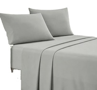 Ensemble de draps, taies d'oreiller et housse de couette 100% coton, couleur unie, quatre pièces, écologique, pour une utilisation toute l'année, 200 fils/cm²