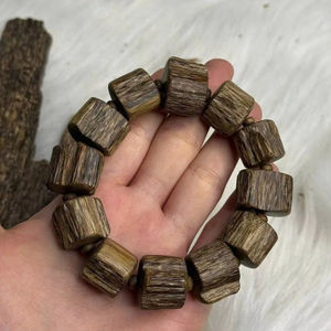 Pulsera de Cuentas de Madera Natural Hecha a Mano, Pulsera Elástica de Cuentas de Madera Unisex al por Mayor - Product Image 1