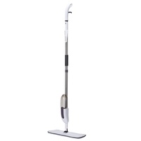 Serpillère pulvérisatrice manuelle pour sols humides et secs, avec tige en acier inoxydable de 120 cm, rotative à 180° et amovible, et tête plate en microfibre