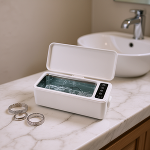 Nettoyeur de bijoux à ultrasons, réservoir en acier inoxydable 304, minuterie numérique, pour bagues, montres en argent, 470ml - Product Image 2