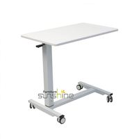 Table de lit réglable en hauteur pneumatique à roulettes de style hospitalier, idéale pour les lits d'hôpital