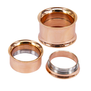 HOVANCI 3-25mm 더블 플레어 중공 골드 도금 외과 스테인레스 스틸 피어싱 육체 귀 플러그 터널 쥬얼리 - Product Image 6