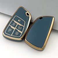 Vente en gros d'usine - Housse de clé de voiture en TPU à 5 boutons avec bord doré pour Chevrolet Tahoe Suburban GMC Sierra Yukon - Étui pour télécommande intelligente