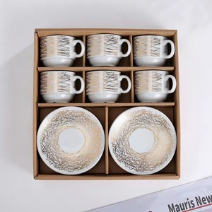 Arabic <b>Tea</b> Cups Porcelain Cups and Saucers Luxury Gold Plated <b>Coffee</b> Cup <b>Set</b> of 6 - Product Image 6
