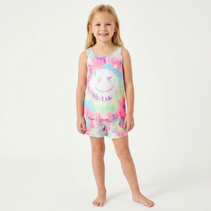 Girls Bows Pattern Summer Breathable Soft Plus Size Short Sleeve Polyester Spandex Vest Pajamas <strong>Set</strong> Size 6-18 - Product Image 3