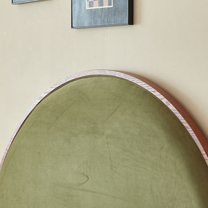 Meubles de chambre à coucher vintage rétro KMJ, <span class=keywords><strong>lit</strong></span> demi-rond capitonné, <span class=keywords><strong>lit</strong></span> en <span class=keywords><strong>bois</strong></span> taille king - Product Image 5