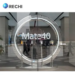 RECHI ป้ายหน้าร้านอิเล็กทรอนิกส์กลางแจ้ง3D กระจกส่องสว่างสแตนเลสไฟหน้า Led ช่องป้ายตัวอักษรโลโก้แบรนด์