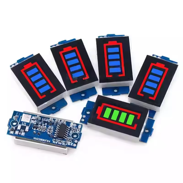 Universal 1S-8S Li-ion Battery Capacity Meter Module with LED Bar Graph Display for 3.7V to 29.6V Power Bank E-bike Drone