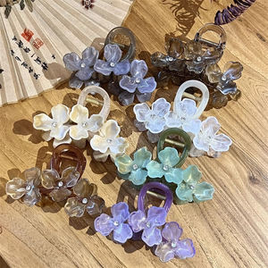 تصميم شائع للفتيات الكوريات من حجر الراين لون صلب زهرة Arylic Acetate إكسسوارات - Product Image 1