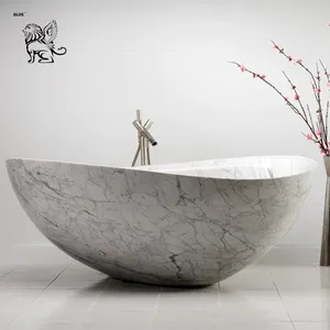室内廉价高品质人造卡拉拉大理石浴室浴缸出售价格MBBG-03