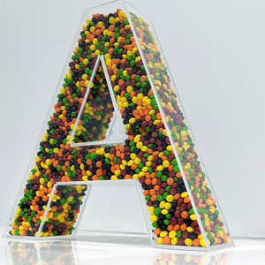 2021 New Transparent Acrylic Color Candy Letter Display Box