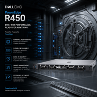 Servidor Empresarial Dell R450 1U con Doble Socket Xeon Gold, Compatible con Computación de Alta Densidad