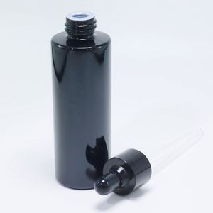 Botella de Vidrio con Gotero para Aceites Esenciales y Sueros Cosméticos, Hombro Plano, 20ml, 30ml, 40ml, 60ml, Negra, con Gotero de Bambú y Serigrafía - Product Image 5