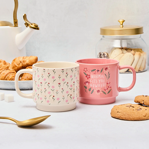 Beautiful Pink and White <b>Ceramic</b> <b>Mug</b> with Decal Printing Flower Design Porcelain Tea Cup for Daily Use for Business Gifts - Product Image 5