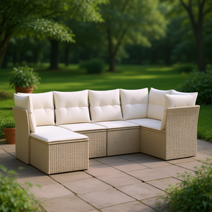 Ensemble de canapés de jardin beige crème - Product Image 2