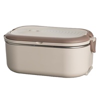 Boîte à lunch de luxe à double compartiment en acier inoxydable 304 avec couvercle en PP, compatible micro-ondes, portable pour le travail et les étudiants, cadeau du Nouvel An, UV