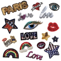 Ensemble d'appliques brodées personnalisées assorties à thermocoller ou à coudre avec motifs de sequins
