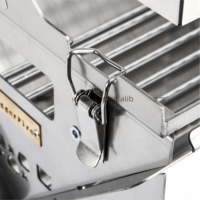 Petit barbecue pliable en acier inoxydable, montage facile, design pliable, barbecue au gaz ou au charbon de bois pour le camping en plein air