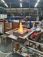 Vente directe usine : Fontaine d'eau décorative extérieure à flamme réelle, à gaz propane, pour piscine