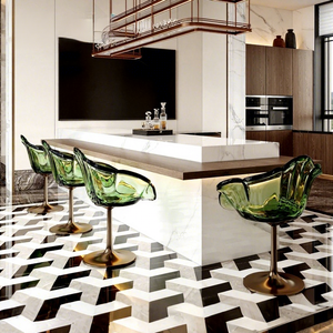 High-end Light Luxury PU Petal Design Dining Chair & Lifting <b>Bar</b> <b>Stool</b> for Living Room Island Counter Villa Furniture - Product Image 6