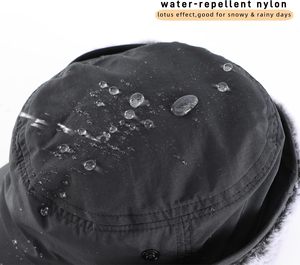 كونيكتيلي الرجال للماء مبطنة بالكامل فو الفراء تصميم شخصية أنيقة قبعة الشتاء أغطية أذن دافئة للصيد - Product Image 2