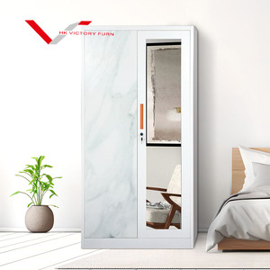 خزانة ملابس معدنية ببابين متأرجحة من الفولاذ باب خزانة ملابس بطباعة غرفة نوم الميرة - Product Image 3